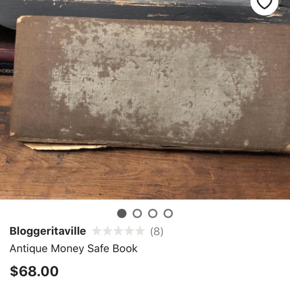 Antique money safe book